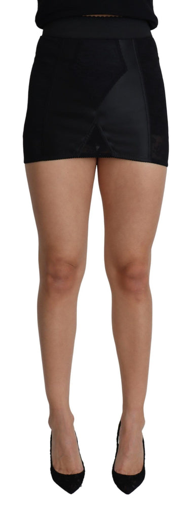 Black Mini Short Lace Stretch Skirt